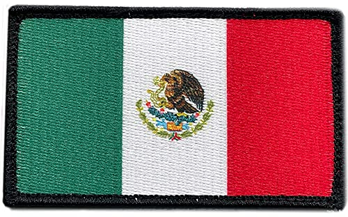 Drapeau Mexique - 100% Broderie Drapeau Mexican – Drapeaux du Monde – Mexican Decoration – Drapeau Mexicain- 88 x 52 mm
