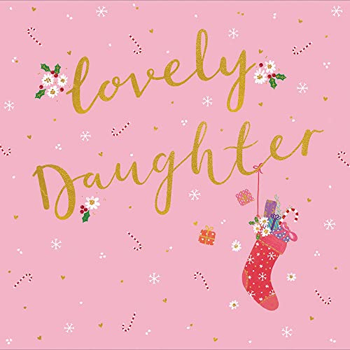 Lovely Daughter Gold Foiled Xmas Stocking Christmas Card Xmas Greeting Cards 495892