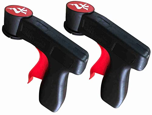Sprühpistolen 2 Stück für Farbspray - Erleichterung - feine Linien bis große Flächen/Spraydosen Handgriff für Rechts-Linkshänder saubere Finger einzeln oder im Set mit schwarz (2 Stück)