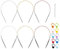 40cm Metal Circular Knitting Needle for Beginners, 6 PCS 2.0 mm, 3mm, 4mm, 5mm, 6mm and 8mm Round Knitting Needle with Fixed Lace, Stainless Steel Short Circle Needle for Socks, Hats, Sweater, Scarf