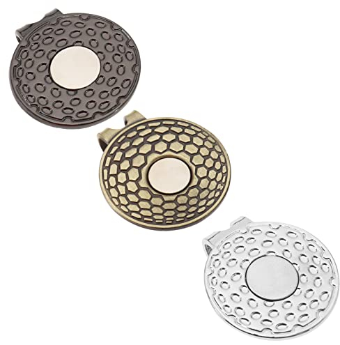 Be In Your Mind Magnetischer Golfballmarker-Halter, Clip, Golfmützen-Clip, Zinklegierung, Golfkappen-Halter, Golf-Trainingshilfe, Zubehör, Silber, Bronze, Schwarz, 3 Stück