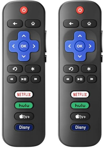 【Pack of 2】New Universal TV Remote for All Roku TV,Replacement Remote Compatible Only for Roku TV Remote, Replacement for TCL Roku/for Hisense Roku/for Onn Roku TV(Not for Roku Stick and Box)