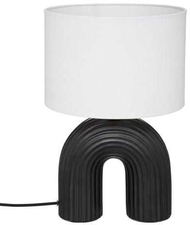 Atmosphera - Lampe Eidel - métal et céramique - noir - H40-5 cm