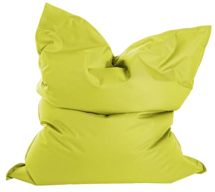mokebo Sitzsack Outdoor XXL für Kinder & Erwachsene 'Der Große', Bean Bag, Sitzkissen, Liegekissen oder Riesen-Sitzsack mit Füllung, Bodenkissen groß für Balkon & Terasse, 130x170cm, Grün