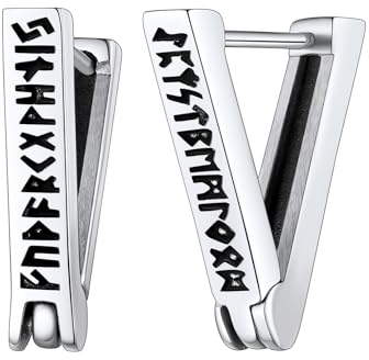 FaithHeart Rune Ohrstecker, Edelstahl Creolen Ohrring für Herren Männer Wikinger Ohrschmuck mit Geschenkebox für Valentinstag Geburtstag