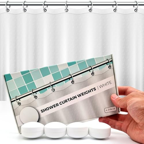 Pesi magnetici per tenda da doccia resistenti agli schizzi d'acqua – Avvolto in silicone a 360° – non arrugginisce – I magneti pesanti impediscono al rivestimento della tenda di soffiare | 4 paia |