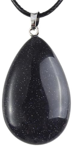 Versilberter natürlicher Kristall-Quarz-Stein-Anhänger, Lapislazuli, schwarzer Achat, Wassertropfen-Stein, Anhänger, Schmuck, blauer Sandstein