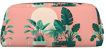 vacsAX Schöne getopfte grüne Pflanzen Bleistift Fall Bleistift Beutel Münze Beutel Kosmetiktasche Büro Schreibwaren Organizer Tragbare Bleistift Tasche