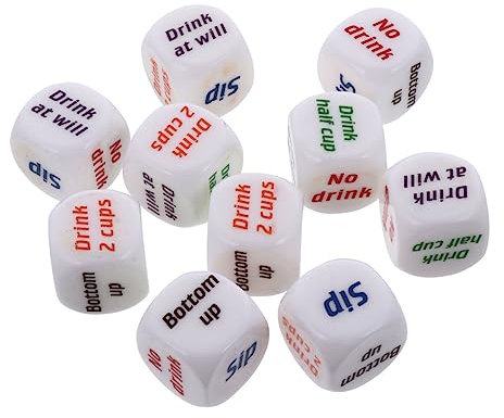 Toyvian 10stücke Teiliges Weiße Acryl-Drinking-dice Mit Abgerundeten Ecken Kreative Würfelspiele Für Erwachsene Robust Und Tragbar Für Bar Ktv Party Und Junggesellenabschied