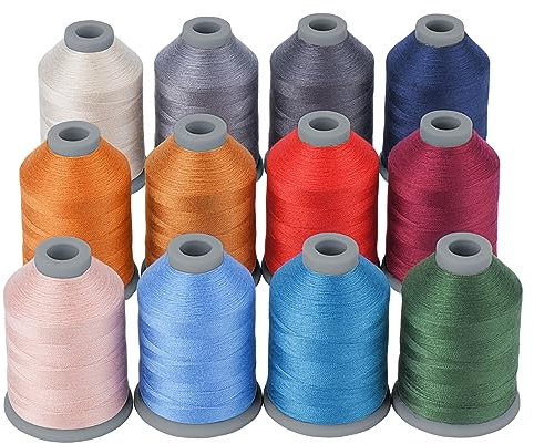 Simthread Filo Da Cucito per Tutti Gli Scopi - 12 Bobine Di Poliestere 40D/2 per Macchina Da Cucire e Trapuntatura - Pratici Fili in Poliestere