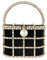 Boutique De FGG Abendhandtaschen mit Perle Strass Clutches für Hochzeit Party Kristall Eimer Tasche Schultertaschen,Klein,Schwarz