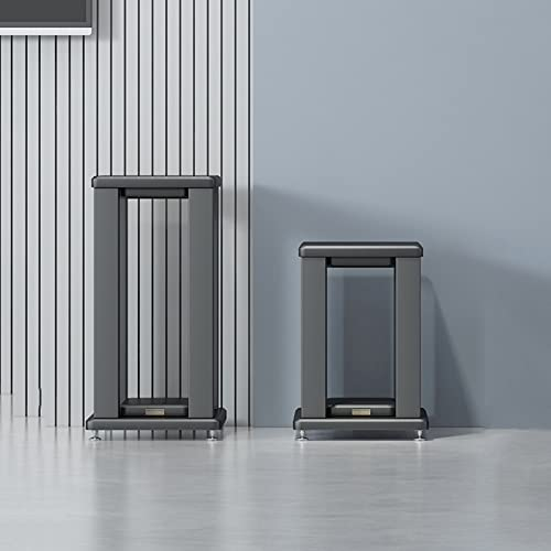 Lautsprecherständer, Surround-Bücherregal für Satellitenlautsprecher und Surround-Sound-Systeme, mit doppeltem Holzsockel