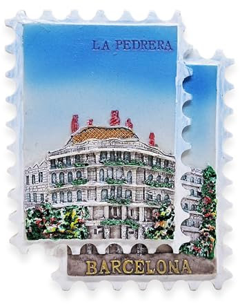 WitnyStore Tiny La Pedrera Casa Mila in Barcelona Catalonia Spain Southern Europe Tourist Attractions Resin Refrigerator Magnet Traveler Souvenir Gift Memento 3D Fridge Magnets
