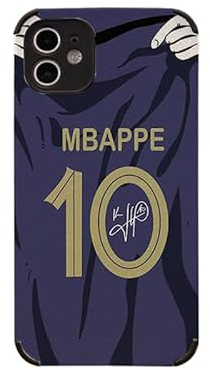Slrioks Mbappe Jersey Handyhülle Kreative Fußball Hülle für iPhone 11 dünn, weich, Kunstleder, stoßfest