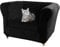 SYLC Samt Stretch Chesterfield Sofabezüge Couch Abdeckung Mit Sitzkissenbezug Sofa Überwürfe Geschwungene Settee Vintage Anti-Rutsch (Black,Chair+1 Small Seat)