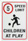 Schild mit 5 km Geschwindigkeitsbegrenzung, Kinder bei Spielen, 30,5 x 20,3 cm, hochwertiges Aluminium, sonnenfest, rostfrei