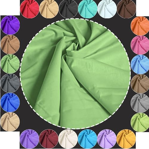 Baumwollstoff Meterware Uni Grün 240cm MAXI BREITE 50cm Länge 100% Baumwolle Patchwork Dekostoff Baumwolle Stoffe Einfarbig zum Nähen