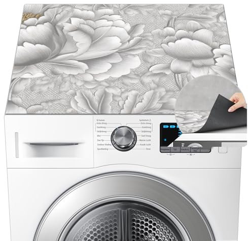 SANLIUSANJIU Coperchio Universale Per Lavatrice, Coperchio Antipolvere Per Lavatrice 60 X 60 Cm, Coperchio Per Lavatrice A Tamburo, Tappetino Antiscivolo Per Lavatrice, Frigorifero, Cucine (Fiore2)