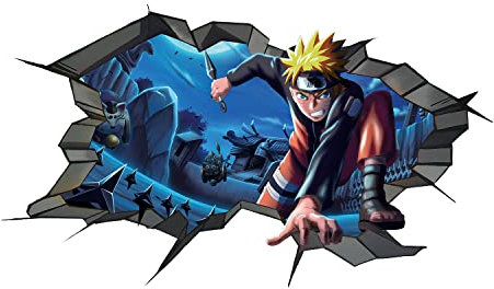 Stickers Muraux Anime, Stickers Mural pour Chambre de Garçon, Autocollants Muraux D'anime 3D Sticker Mural Décoration de la Chambre des Enfants (55.6 x 32cm)