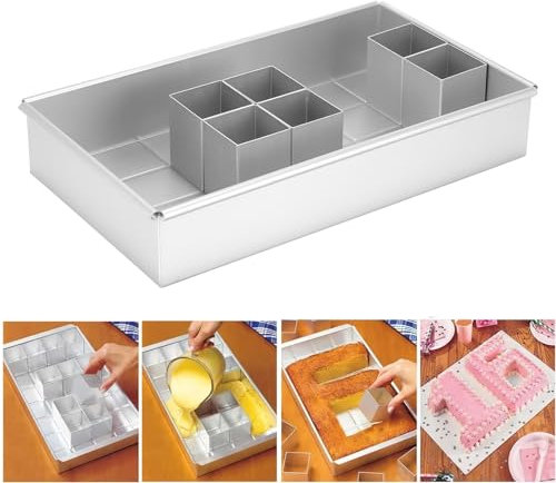 BTBHIHO Backform Digitale große Backform, Aluminium-Backforms, Verstellbar zahlen kuchenform, antihaftbeschichtet, DIY-Backforms Set, Backzahlenform, geeignet für Geburtstagsfeier