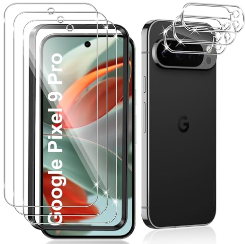 Datree 3 Pièces Verre Trempé pour Google Pixel 9 Pro, 3 Pièces Caméra Arrière Protecteur,9H Dureté/Anti-Rayures/Sans Bulles/Ultra Résistant,Protection écran