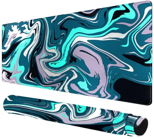 Rcege Großer Mauspad für Schreibtisch - 800x400mm Gaming-Mauspad mit genähten Kanten, Nicht rutschender Unterlage, Schreibtischmatte für Tastatur und Maus