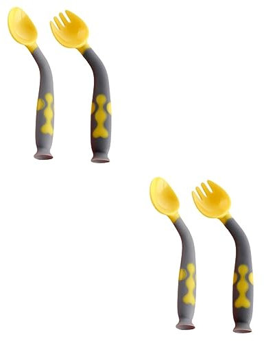 VICASKY 2 Sets Biegbares Baby-utensilien-set Babyschüssel Tasse Löffel Stabile Und Weiche Spitzen Einfach Zu Verwenden Für Jungen Und Mädchen