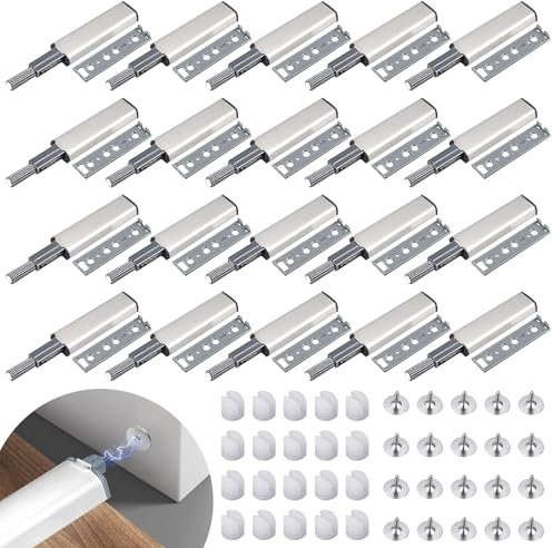 UZSUZZ 20pcs Push to Open Door Catches, Cabinet Magnetic Door Catch, Heavy Duty Touch Door Latch,Drawer Push to Open Door Lock Catches for Wardrobe, Cabinet, Drawer Closure