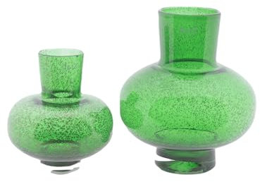 Dutz Vase Modest | Green Bubbles| H27 cm D 24 cm | mundgeblasenes Glas