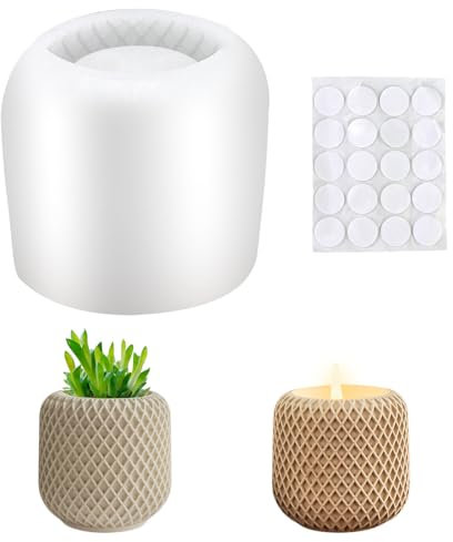 Moules en silicone | Vase 3D | Moule en silicone | Bougeoir cylindrique | Grand moule en silicone pour vase en béton | Fête des mères DIY Cylindre Moule en silicone pour décoration de la maison