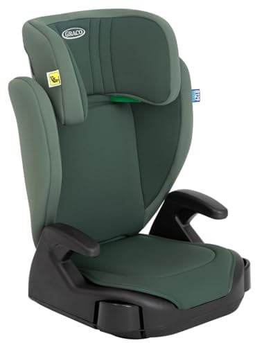 Graco Junior Maxi i-Size R129 Highback Booster car seat with cupholders, Suitable from 100-150cm (Approx. 3.5 to 12 Years), Hunter Fashion