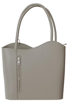 KMISSO Damen City Handtasche Rucksack Umhänge Freizeit Tasche Echt Leder Italien 30611 Beige