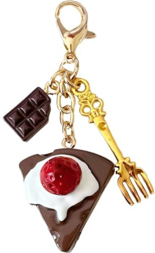 Ymxygz Süßer Dessert-schlüsselanhänger Für Frauen Und Mädchen, Schöner Schokoladenkuchen-anhänger, Schlüsselanhänger, Dessert-Liebhaber, Geschenktüte, Anhänger, Charm, Schlüssel, Zubehör