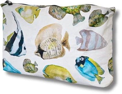 L'OLGA Collection Mid Pouch, leichte, wiederverwendbare Make-up-Tasche, Toilettenartikel, spritzwassergeschützte Kosmetiktasche, verstaubar und wasserdicht, für Strand, Badeanzug, Bikini