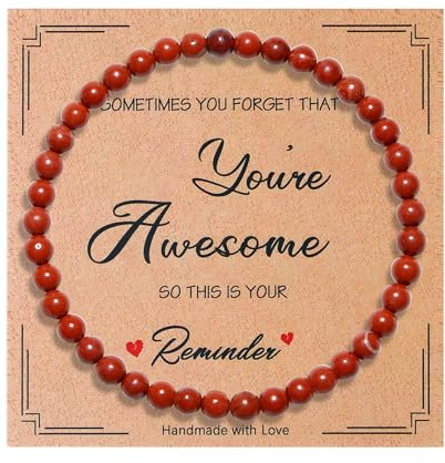 QINJIEJIE 4/6mm Naturstein Armband aus Echten Edelsteinen Heilstein Perlenarmband Armband für Damen und Herren, Stretch Perlenarmband Elegantes Geschenk für Mutter Frauen Freundin Tochter Schwester