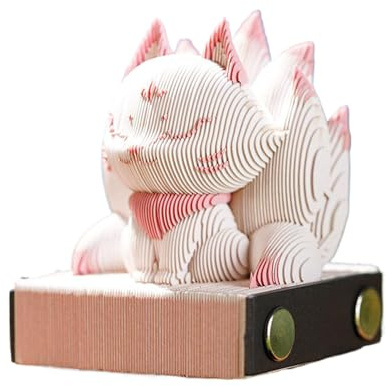 3D-Zeitmesser-Kalender 2026, 3D-Papierschnitzerei-Fuchs, dreidimensionale Haftnotizen, Kunst für Desktop-Dekoration in Büros, Zimmern und Geschenken (7,9 x 5,9 x 10,9 cm)
