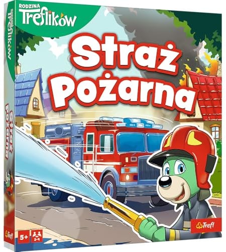 Trefl - Feuerwehr - Familien Brettspiel, spielen Sie die Rolle der tapferen Feuerwehrleute, für Erwachsene und Kinder ab 5 Jahren