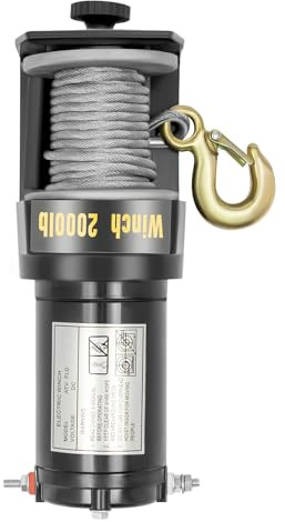 Dispositif de levage électrique, 4000 W, treuil avec télécommande par câble, hauteur de levage 6 m, capacité de charge horizontale 900 kg, charge verticale 200 kg, 26,8 x 11 x 10,5 cm