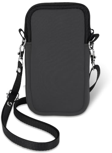 2 Lagig Handytasche für Smartphones, Universelle Neopren Handy Hülle, 7 Handy Tasche Hülle Cover Case Schutzhülle für iPhone 14 15 16 Samsung, Geschenk für Männer Frauen, 18,5 x 10.0cm, Grau