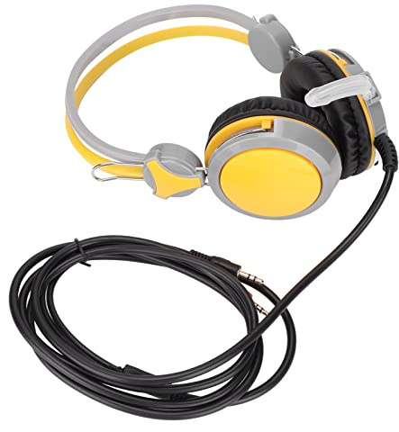 PUSOKEI Kabelgebundenes Gaming-Headset, Stereo-Surround-Gaming-Kopfhörer mit Geräuschunterdrückung und Mikrofon, Klarer Klang für Gaming, Arbeit, Studium (Yellow)