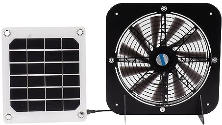 Buachois 100 W Ventilador Solar para Exteriores | Ventilador de Escape con Energía Solar, Ventilador con Panel Solar para Caseta para Perros, Gallineros, Invernaderos