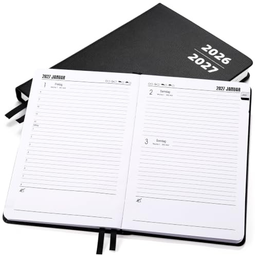 Kesote Terminplaner 2026 2027 Kalender 2026/2027 Familienplaner A5 Buchkalender Deutsch Wochenplaner Terminkalender Juli 26 - Juni 27 Familienkalender Hardcover Planer Notizbuch, 1 Tag 1 Seite