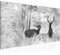Runa Art Wandbild Winter Hirsch 1 Teilig 100 x 40 cm Modern Bild auf Vlies Leinwand Landschaft Wohnzimmer Schlafzimmer Schwarz Weiss 003912c
