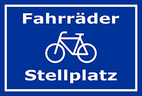 Melis-Folienwerkstatt Schild - Fahrräder Stellplatz - 45x30cm | 3mm Aluverbund – S00050-052-F -20 Varianten