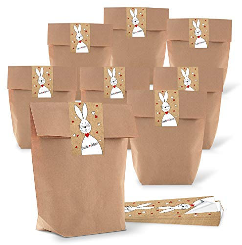 Logbuch-Verlag 10 kleine Ostern Geschenkbeutel zum Befüllen für Kinder Freunde Kollegen Mitarbeiter Kunden 16,5 x 26 x 6,5 cm Tüten