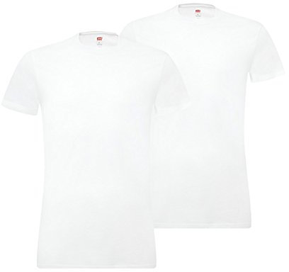 Levi's Herren Levis Men Solid Crew 2p T-Shirt (2er Pack), white (White 300), Medium
