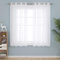 Deconovo Gardinen Schals Vorhang Leinenoptik Transparent Dekoschal Stores Gardinen schals Wohnzimmer mit Ösen Blatt, 175x140 cm(HöhexBreite), Weiß, 2er Set