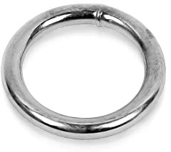 DOJA Industrial | Geschweißt Ring | PACK 5 | 8x80 mm | Hochwertig poliert Metall-O Ringe | Rundring Mehrzweck für Handwerk, Taschen, Marine, Vorhang, Rucksäcke, Gardinen, Halsband