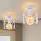 iDEGU 2 Stück Deckenleuchten Industrielle 15cm Retro Deckenlampe aus Eisen Lampenschirm in Sechseck Käfig Vintage Design E27 Kronleuchter für Flur Küche Wohnzimmer Schlafzimmer Dekoration (Weiß)