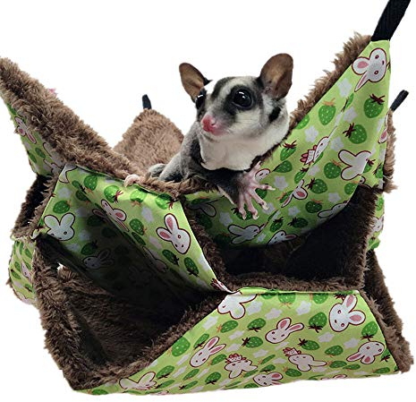 Hängematte für kleine Haustiere, Zuckergleiter, Dreifachbett, Hängematte für Ratten, Meerschweinchen, Käfig-Zubehör, für Frettchen, Tunnel, Höhle, Kleintiere, Bett für Chinchilla
